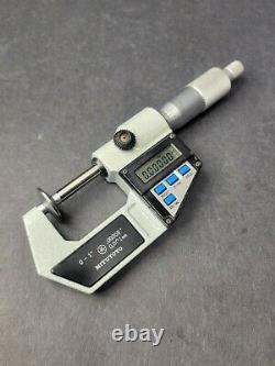 MITUTOYO Digital Disk Micrometer 0 to 1 Machinist. 0005/. 001mm Digimatic