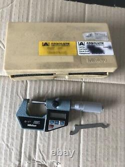 MITUTOYO Digital External Micrometer 0 1 Range (0 25mm) No. 293-766-10