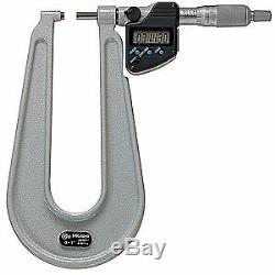 MITUTOYO Digital Micrometer, Deep Throat, 1 In, SPC, 389-351-30