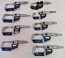 MITUTOYO Micrometers, Mixed Lot of 9, FOR PARTS/ REPAIR