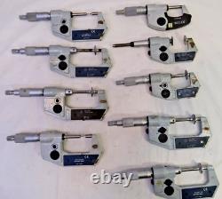 MITUTOYO Micrometers, Mixed Lot of 9, FOR PARTS/ REPAIR