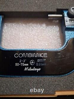 MITUTOYO NO. 159-213 COMBIMIKE 2-3 (50-75mm) OUTSIDE MICROMETER