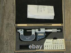 MITUTOYO Thread Micrometer 326-711-30, 0-1 with 2 Anvils Wrench, & Instructions