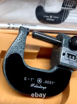 Machinist Tool Mitutoyo 0-1 Digit Spherical Anvil Micrometer 295-253 (NOS)