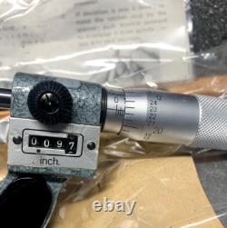 Machinist Tool Mitutoyo Digit 0-1 Micrometer 131-166 /. 118 Diameter Heads NOS