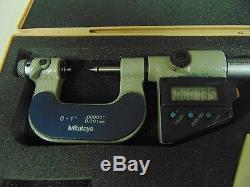 Mitutoyo 0-1/. 00005 mdl. 326-711-30 Digital Thread Micrometer with tips FV16