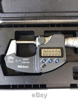 Mitutoyo 0-1 Digital OD Micrometer Friction Thimble #293-335 IP65 Coolant-Proof