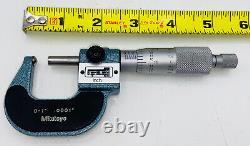 Mitutoyo 0 1 Micrometer, 0.0001 Inch Graduation, Spherical Face With Case