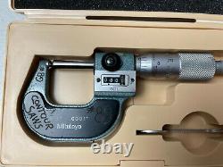 Mitutoyo 0-1 Spherical Anvil and Spindle Digit Counter Micrometer 295-253