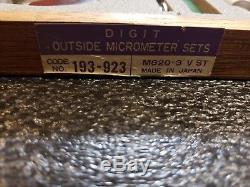 Mitutoyo 0-3 No. 193-923 Digital Outside Micrometers. 0001 Carbide Tips