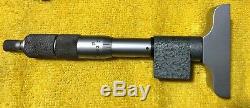 Mitutoyo 0-4 Digital Depth Micrometer, No. 229-127, Interchangeable Rod Type