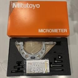 Mitutoyo 104 139A 0-100mm Outside Micrometer with Interchangeable Anvils New