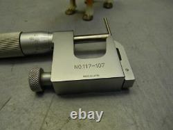 Mitutoyo 117-107 Interchangeable Anvil Micrometer 0-1 Friction Thimble