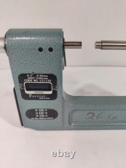 Mitutoyo #121-132 0-2 Digital Bench Micrometer 50mm Metric & SAE Machinist