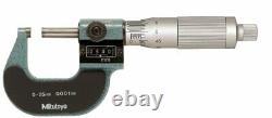 Mitutoyo 193-101 Digit Outside Micrometer Ratchet Stop 0-25mm Range 0.01mm