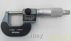 Mitutoyo 193-111 Digit Outside Micrometer Ratchet Stop 0-25Mm Range 0.001mm used