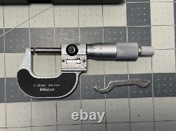 Mitutoyo 193-111 Digit Outside Micrometer Ratchet Stop 0-25mm Range, 0.001mm