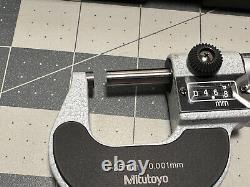Mitutoyo 193-111 Digit Outside Micrometer Ratchet Stop 0-25mm Range, 0.001mm