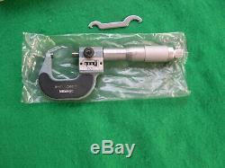 Mitutoyo #193-211 0-1 Digital Micrometer, Carbide. 0001, Lock, Friction End