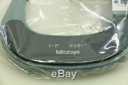 Mitutoyo 193-212 Mechanical Digital Outside Micrometer & Set-Range1 2 NEW