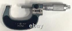 Mitutoyo 193-212 Rolling Digital Outside Micrometer, 1-2 Range. 0001 with Case