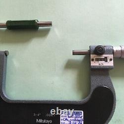 Mitutoyo 193-214 Digital Outside Micrometer, 3-4 Range. 0001, Calibrated