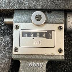 Mitutoyo 193-220 Outside Micrometer 9-10 Mechanical Counter + Wood Case Read