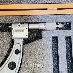 Mitutoyo 193-220 Outside Micrometer 9-10 Mechanical Counter + Wood Case Read