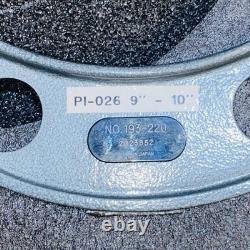 Mitutoyo 193-220 Outside Micrometer 9-10 Mechanical Counter + Wood Case Read