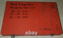 Mitutoyo 193-901 Digit Outside Micrometers, Ratchet Stop, 0-75mm Range, 0.0001