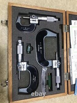 Mitutoyo 193-923 0-3 Mechanical Digital Outside Micrometer Set