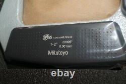 Mitutoyo 1-2 Digital Digimatic Waterproof Outside Point Small Face Micrometer