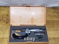 Mitutoyo 204-165 0-2 Digit Outside Micrometer with Case Carbide Tip