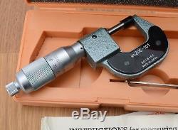 Mitutoyo 206-101 Series 193 Digit Outside Micrometer 0-1 With Paperwork & Case