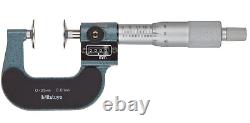 Mitutoyo 223-101 Rolling Digital Counter Disc Micrometer, 0-25mm Range, 0.01mm