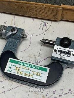 Mitutoyo 226-137 Digit Thread Micrometer 0-1.001 with 4 Anvils Sets. Metric