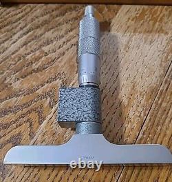 Mitutoyo 229-132 Digital Depth Micrometer DMC 0-6 K. Japan Original Wood Box