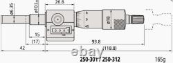 Mitutoyo 250-301 Rolling Digital Micrometer Head, 0-25mm Range, 0.01mm