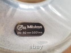 Mitutoyo 25-50mm / 0.001mm METRIC Digital Deep Throat Sheet Metal Micrometer