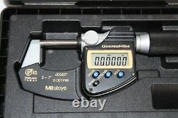 Mitutoyo 293-185 QuantuMike Digimatic Micrometer 0-1/0-25mm Coolant Proof