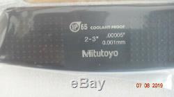 Mitutoyo 293-332-30 Micrometer 2-3/50.8-76.2mm IP65 Ratchet Stop SPC NEW
