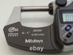 Mitutoyo 293-340 0-1 IP65 Electronic Coolant Proof Micrometer. 000050.001mm