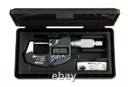 Mitutoyo 293-340-30 Digital Micrometer, Inch/Metric, Ratchet Stop, 0-1 0-25.4mm