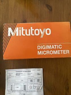 Mitutoyo 293-344-30 0-1 0-25mm Digimatic External Micrometer IP65 Coolant Proof