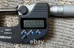 Mitutoyo 293-348 0-1 Digital Micrometer Ip65.0005 Grad Coolant Proof