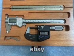 Mitutoyo 293-348-30 & 500-672 Digital Micrometer & Caliper Set