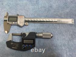 Mitutoyo 293-348-30 & 500-672 Digital Micrometer & Caliper Set