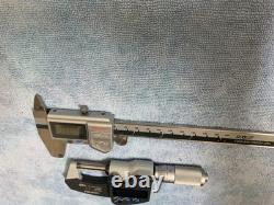 Mitutoyo 293-348-30 & 500-672 Digital Micrometer & Caliper Set