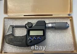 Mitutoyo 293-348 Digimatic Outside Micrometer, 0-1/25mm. 00005/0.001mm withCase
