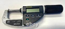 Mitutoyo 293-676 Digimatic Micrometer, 0-1.2/30.48mm Range. 00005 Disc Anvil